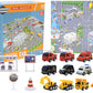 🎁Kerstcadeau met 50% KORTING!!!🚗Adventskalender voor jongens: speelgoedsets met bouwvoertuigen van lichtmetaa