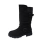 🔥 Winter 2026 Schoenen – Halfhoge Laarzen met Gesp & Warme Wollen Voering | Groot Formaat | Black Friday 50% Korting & Gratis Verzending!