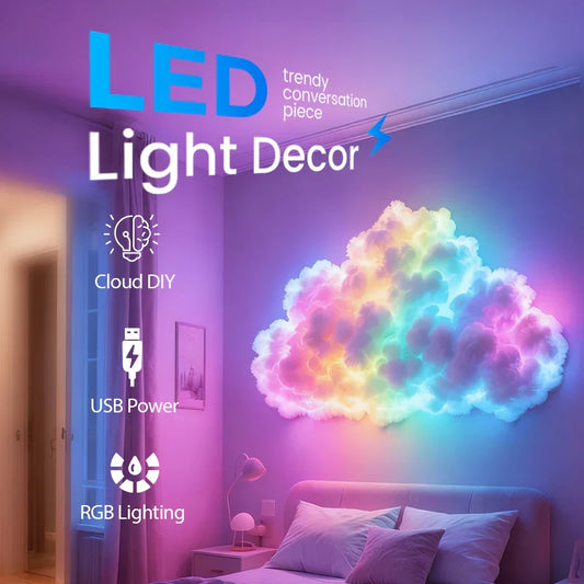 🔥 50% OFF – TODAY ONLY!🌈 DIY Thundercloud LED Light – USB Powered, Multi-Color & Custom-Shaped Cloud Lamp for Room Decor