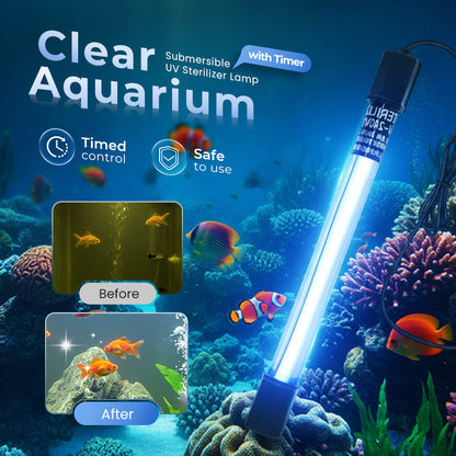 Dompelbare UV-sterilisatielamp met timer voor aquarium