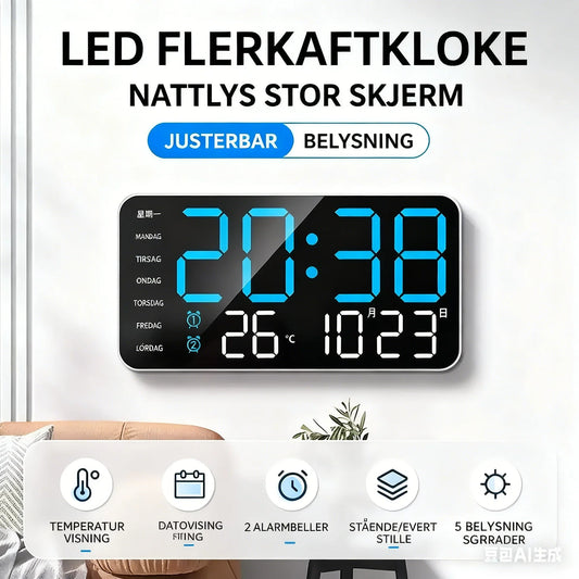 📢📢50% KORTING !! ⏰Multifunctionele decoratieve LED digitale wandklok