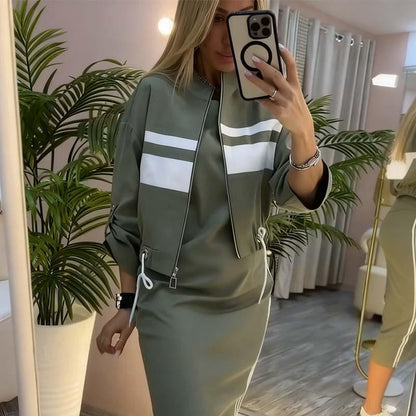 ❄️LAATSTE DAG ACTIE - 60% KORTING 💖 Damesjasje en jurkset met opstaande kraag