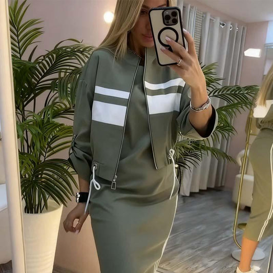❄️LAATSTE DAG ACTIE - 60% KORTING 💖 Damesjasje en jurkset met opstaande kraag