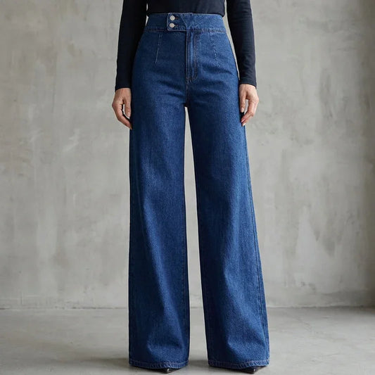 🎁Nieuwe collectie 2026 50% korting💥Damesjeans met hoge taille en wijde pijpen
