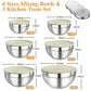 🥣 304 Stainless Steel Mixing Bowl Set with Airtight Lids & Grater Attachments 🔪✨