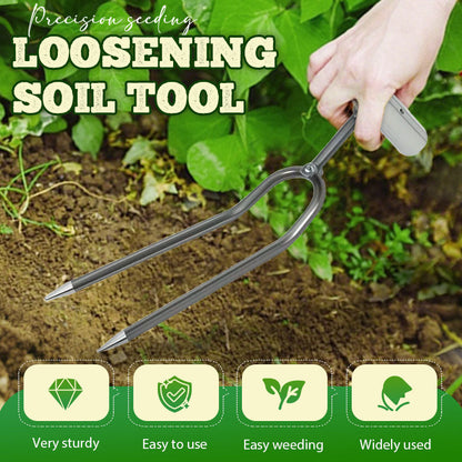 ✨ 50% KORTING ✨🌱Onkruid bij de wortel verwijderen – Compacte 2-Tands Tuinschoffel van Versterkt IJzer 🌱