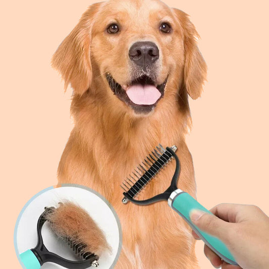 🐾 50% KORTING! 🧹 Dubbelzijdige vachtverzorgingsborstel voor huisdieren – Verwijdert losse haren effectief, zachte borstelharen & perfect voor honden en katten 🐶