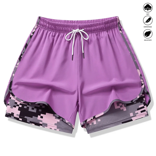 Koop 2, Krijg 1 GRATIS — Derde artikel cadeau! ⚡50% OP 2-IN-1 ATHLETIC SHORTS💎Ademende stof, camo-voering & zakken voor dames🏃‍♀️✨