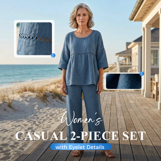 🥳HETE UITVERKOOP 2026🥳💞Meer dan 50K+ verkocht! Casual tweedelige damesset met oogjesdetails