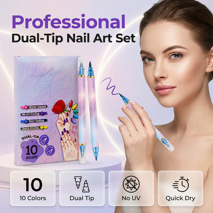 🌈 Complete 10-Kleuren Nailart Stiftenset – Levendige Kleuren, Supersnel Drogend en Waterbestendig voor Strakke Resultaten. Perfect voor Nailart Liefhebbers! 💖
