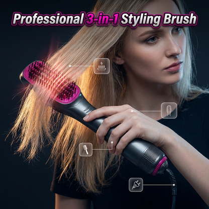💨💇‍♀️ 50% KORTING! Alsof je een kapper in een borstel hebt die je haar in één beweging droogt, ontwart en volume geeft! Geen armkramp meer, geen brandlucht – alleen salonhaar.