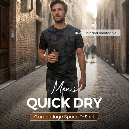 🏃‍♂️ NU 60% KORTING! 🌲 Heren sportshirt met sneldrogende camouflageprint – vochtregulerend & actieve pasvorm – train in stijl 💪