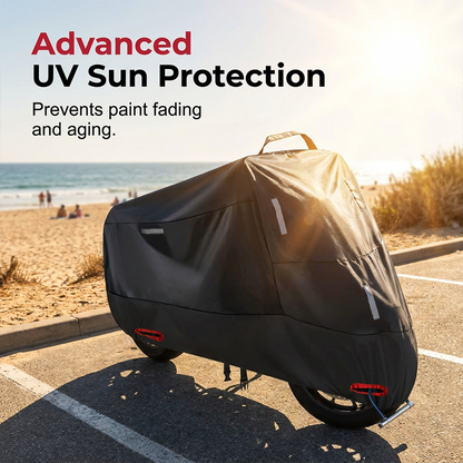🏍️ NU 50% KORTING! ⏰ Ultieme motorhoes voor alle weersomstandigheden – Zeer stevig, waterdicht en UV-bestendig – Past op de meeste motoren, voorzien van veiligheidsogen en verstevigde naden – perfect voor opslag in de open lucht 🌧️☀️