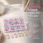 ✨ French Press-On Nails Set – Glossy volledige dekking kunstnagels met jelly-lijm & nagelvijl | Afneembaar & herbruikbaar manicureset voor vrouwen 💅