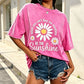 👕☀️Unisex Vintage Gewassen Madeliefje Print Loose Fit T-Shirt