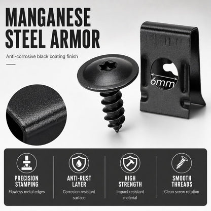 🔩 Universele set met metalen U-vormige klemmen en schroeven voor auto's