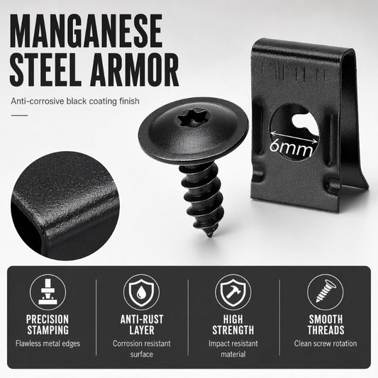 🔩 Universele set met metalen U-vormige klemmen en schroeven voor auto's