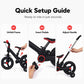 🚲 4-in-1 converteerbare kinderdriewieler, loopfiets en kinderwagen