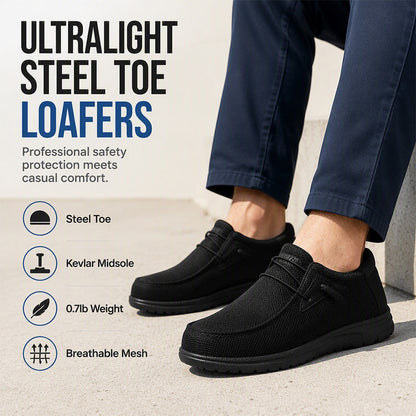 Casual Slip-on Veiligheidsloafers met Stalen Neus voor Heren en Dames