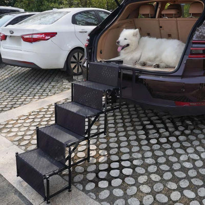 🐕 -50% ! 🚗 Opvouwbare Antislip Hondentrap voor in de Auto – Antislip Stof – 2 of 4 Treden – Zwart/Grijs/Blauw – Stevig Ondersteuning voor Alle Maten 🐾