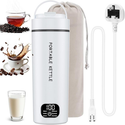 ☕Draagbare waterkoker – Met temperatuurregeling en compact – Perfect voor op reis ✨