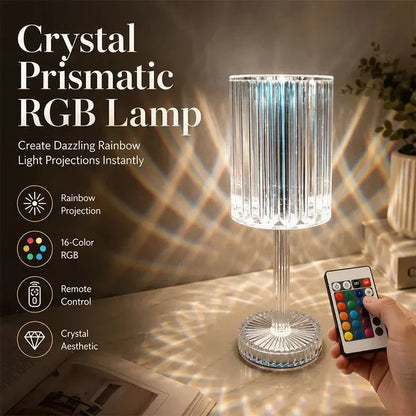 Acryl Kristal Roze Tafellamp met Touchfunctie