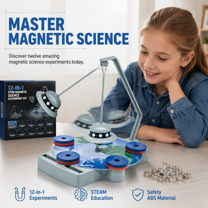 🧲🎓 12-in-1 Magnetisch Wetenschappelijk Experimenteerkit – Maglev Trein, Natuurkunde, Spelend Leren, de Perfecte Set om Nieuwsgierigheid te Wekken en de Magie van Magneten te Ontdekken 🌟👦