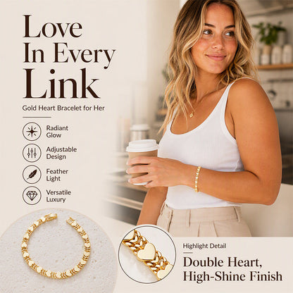💛 Elegante goudkleurige hartjesarmband