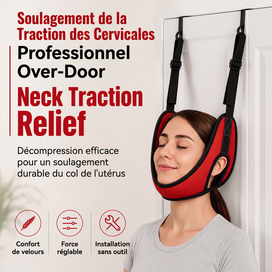 🚪💆 -50% ! ⚕️Cervicaal Tractie-apparaat voor aan de Deur – Comfortabel Kussen & Rustgevend Rekken voor Thuis.