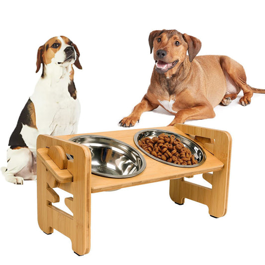 In hoogte verstelbare voerbak voor honden en katten