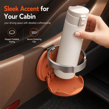 🚗🥤 50% KORTING! Nooit meer omgevallen bekers of een rommelig interieur! Deze opvouwbare auto-bekerhouder met haak is universeel, ruimtebesparend en stijlvol – perfect voor koffie, flessen & tumblers!