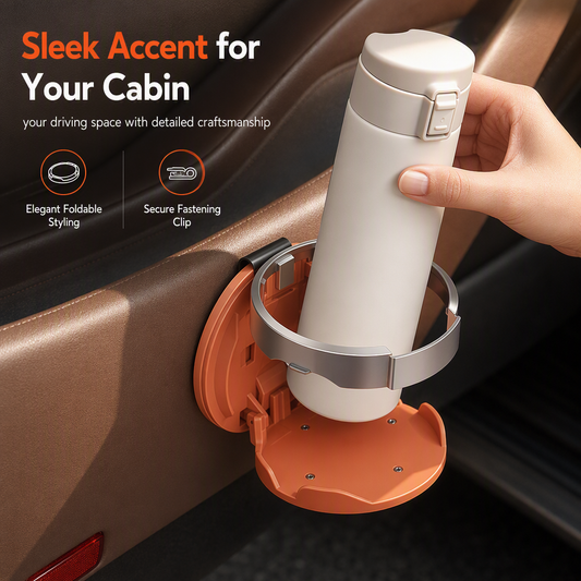 🚗🥤 50% KORTING! Nooit meer omgevallen bekers of een rommelig interieur! Deze opvouwbare auto-bekerhouder met haak is universeel, ruimtebesparend en stijlvol – perfect voor koffie, flessen & tumblers!