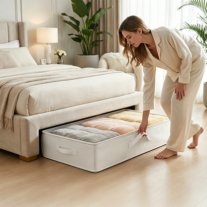 🛏️ TIJDELIJK 50% KORTING! 📦 Opvouwbare Opbergtas voor Onder het Bed met Ritssluiting – Ruimtebesparend, Transparant Venster & Versterkte Handvatten 🏠