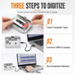 Transparante draagbare cassettespeler en cassette-naar-MP3-converter met USB-C