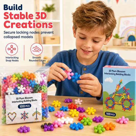 🏗️ Creatieve 3D Bouwblokken | Sneeuwvlokvormige Onderdelen voor Vrij Bouwen & Nieuwe Figuren | Voor Kinderen