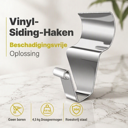 🧱 50 % KORTING! 🏠 Stevige 304 roestvrijstalen haakbevestigingen voor vinylbekleding – installatie zonder gaten voor decoraties buitenshuis 🔩