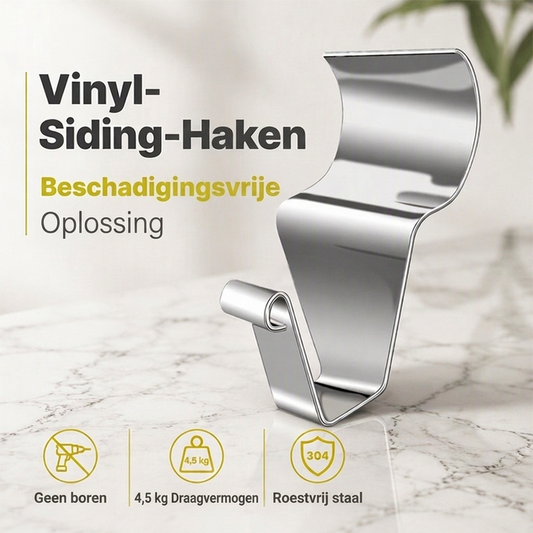 🧱 50 % KORTING! 🏠 Stevige 304 roestvrijstalen haakbevestigingen voor vinylbekleding – installatie zonder gaten voor decoraties buitenshuis 🔩