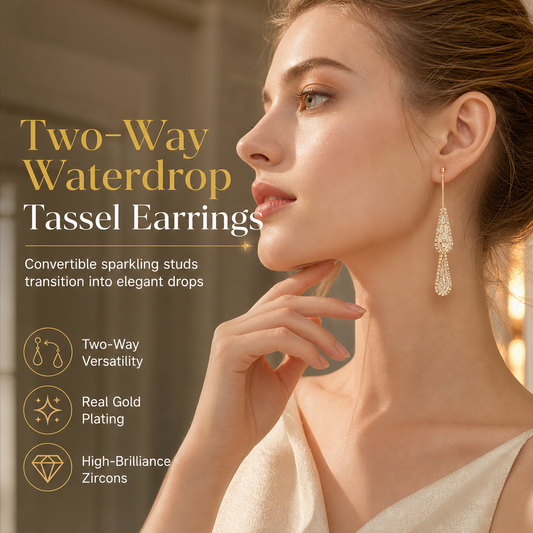 ⏳ Tijdelijke aanbieding⏳ ✨⚡ Dual Wear-oorbellen met zirkonia en kwastjes voor dames – Glanzend, elegant, veelzijdig 💫