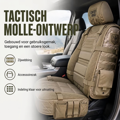 🚗🛡️ Tactische Autostoelbeschermer met Opbergruimte – Beschermt tegen Krassen, Vuil & Slijtage