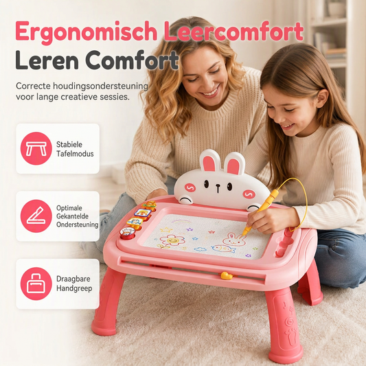 🔥50% korting🎨 Magnetisch Tekentafel voor Kinderen: 4-Kleurig Scherm, Geen Rommel, Ombouwbaar, Veilige Bevestigingskoord