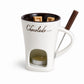 Keramische Chocolade- en Kaasfondue-Smeltmok met Vork